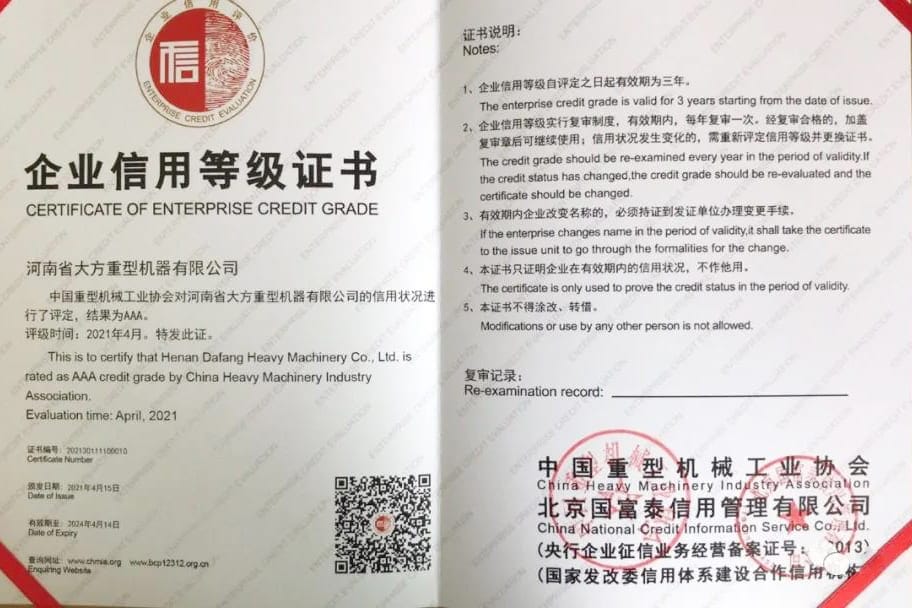 Dafang Group was awarded the honorary title of AAA Credit Enterprise